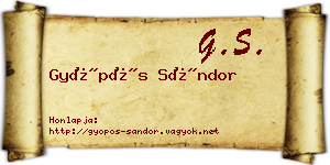 Gyöpös Sándor névjegykártya