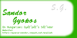 sandor gyopos business card